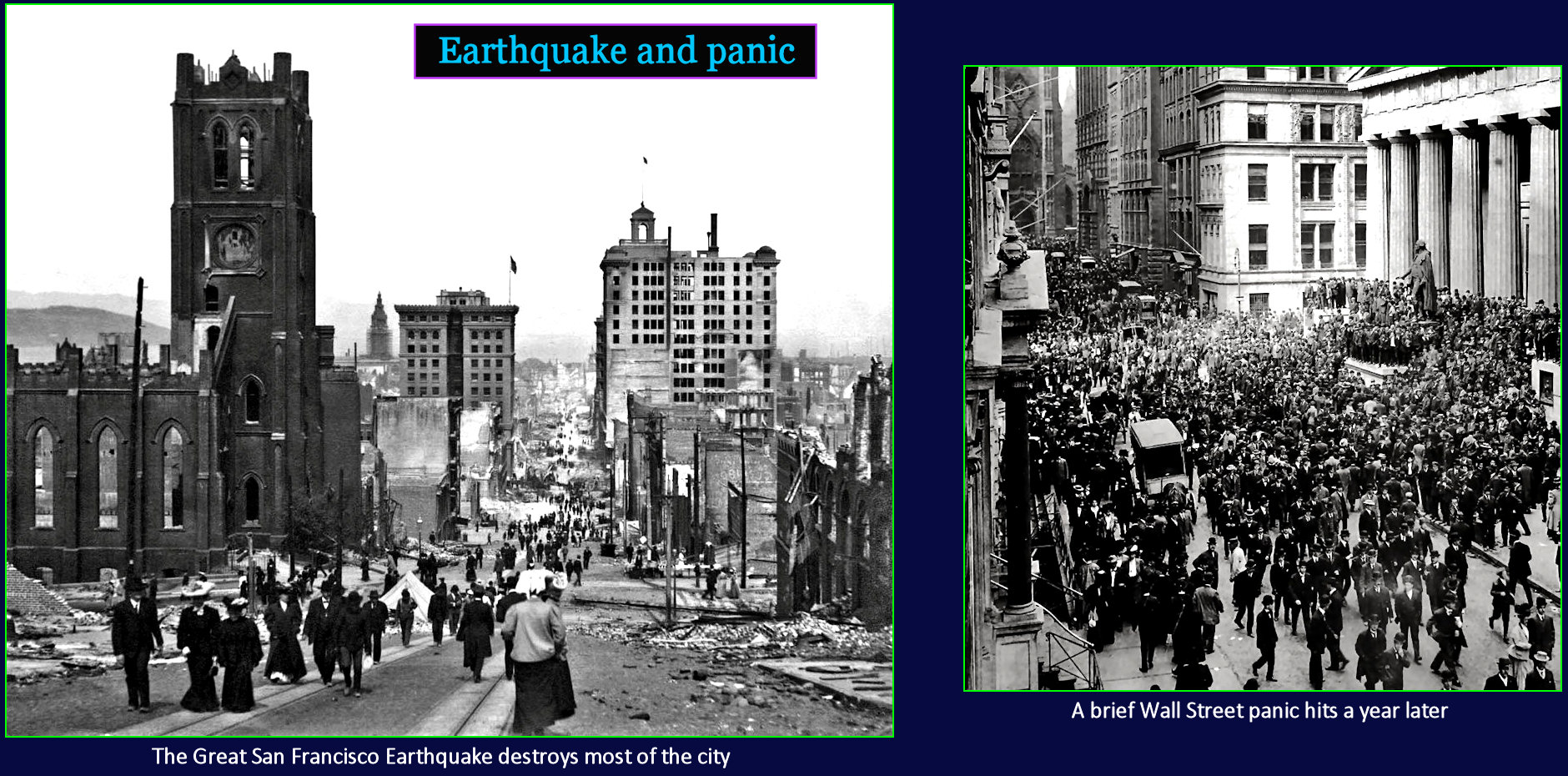 Earthquake and panic, 1900s